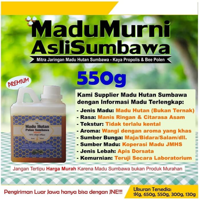 

Madu Hutan Sumbawa PREMIUM - 550ml - MMD1511