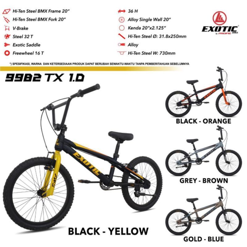 sepeda anak cowok/bicycle BMX exotic 9982 TX 1.0
