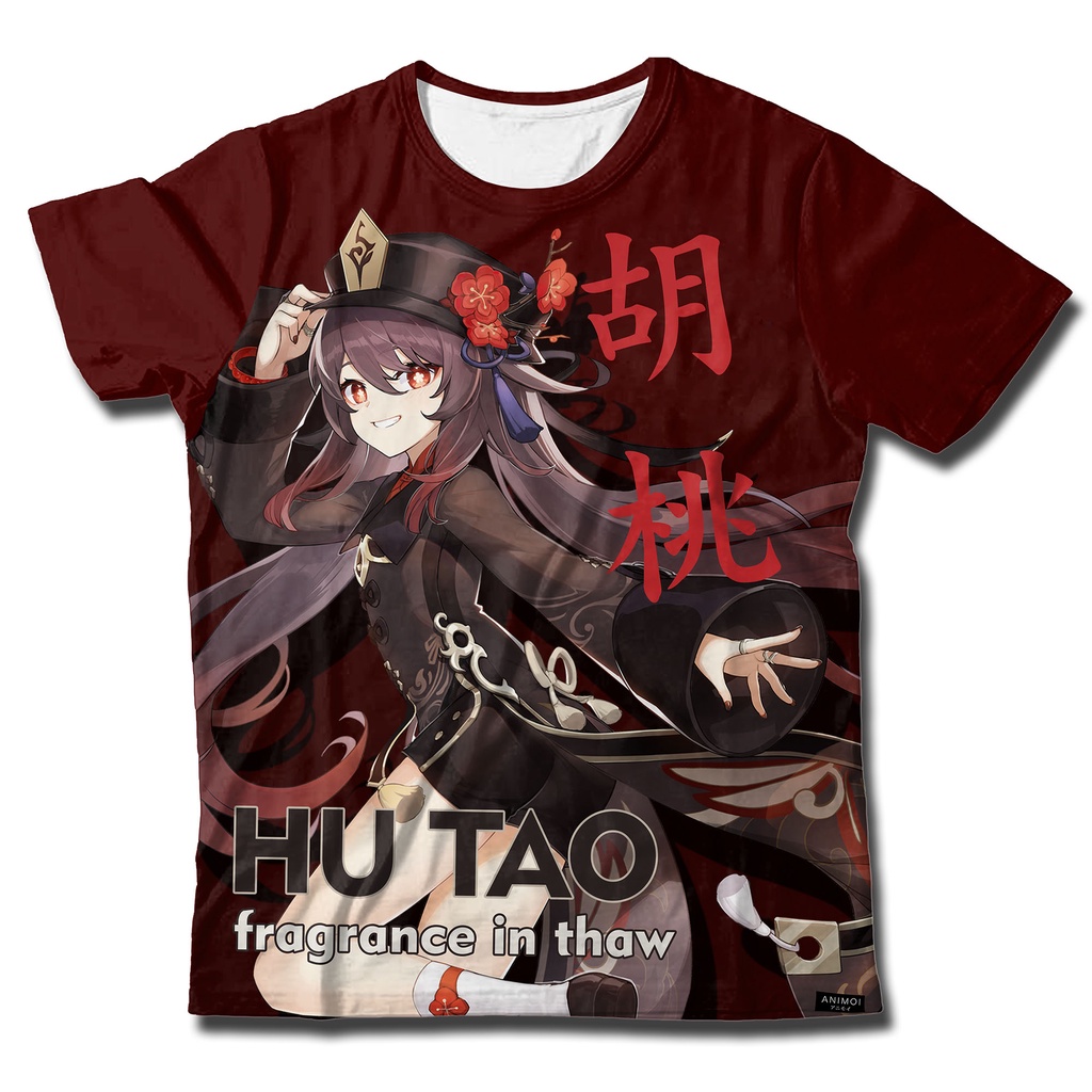 Kaos Hu Tao Genshn Impact Fullprint || Baju Hutao Anime Game