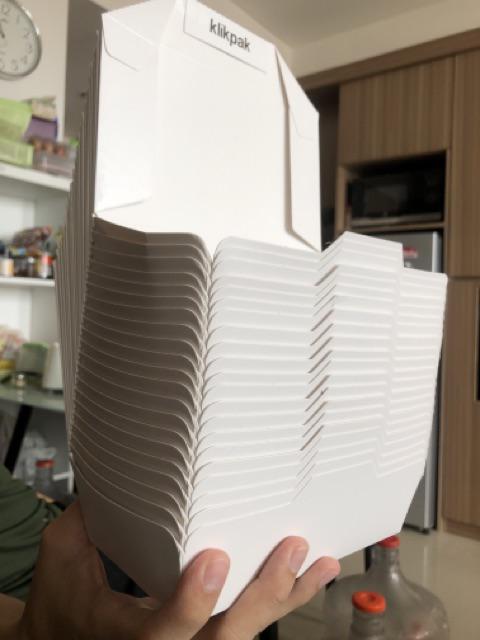 Lunch Box Isi 50 Ukuran M Dan L Harga Pack Paper Box Wadah Makanan Saji Instan Box Nasi