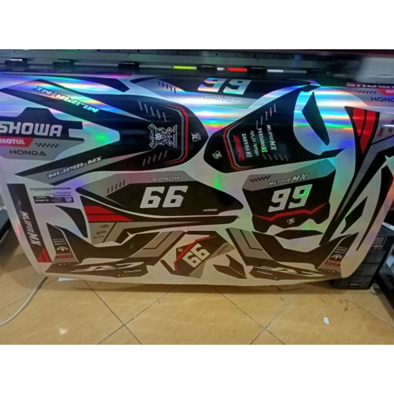 dekal stiker fullbody crf full hologram pelangi