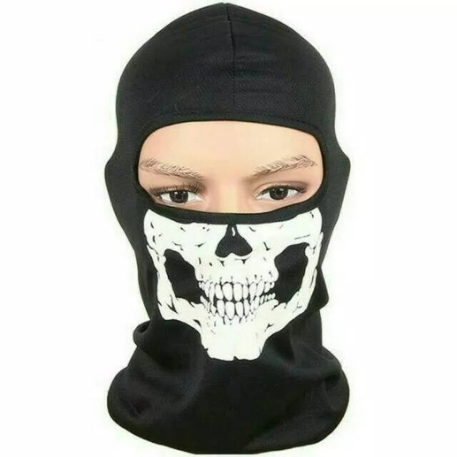 Masker Balaclava Tengkorak - Topeng Motor Ninja Skull - Mask Rahang