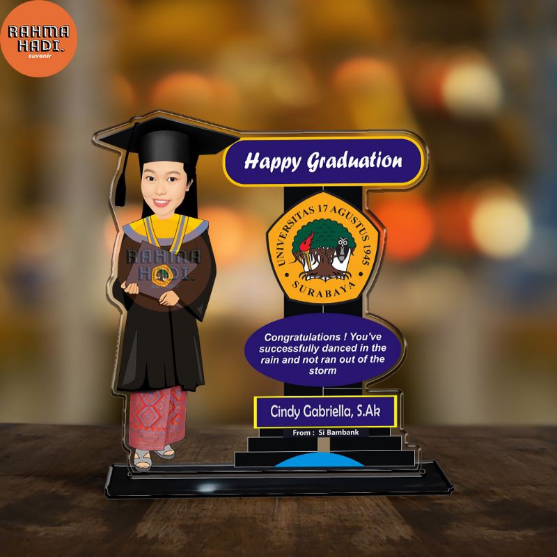 Kado Wisuda | Plakat Akrilik | Hadiah Unik | Hadiah Wisuda | Plakat Wisuda (Bisa COD)-1