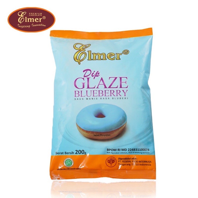 Elmer Dip Glaze Blueberry 200 Gr