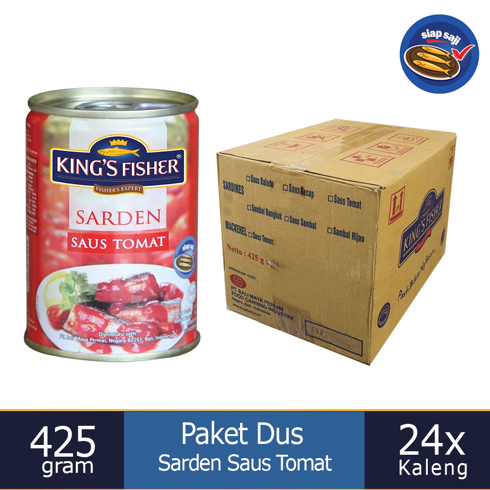 

KtmStore Paket 1 dus 24pc King's Fisher Sarden saus tomat 425g Makanan Kaleng