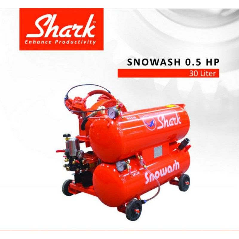 Mesin Kompresor Cuci Motor 30L 1/2 HP Angin Shark Snow Wash SPS22 / SPS 22