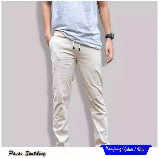 BIG SIZE SUPER JUMBO XXXXXL CELANA CHINO PRIA PANJANG CELANA CHINOS COWOK PANJANG JUMBO KARET PINGGANG RIP KOLOR