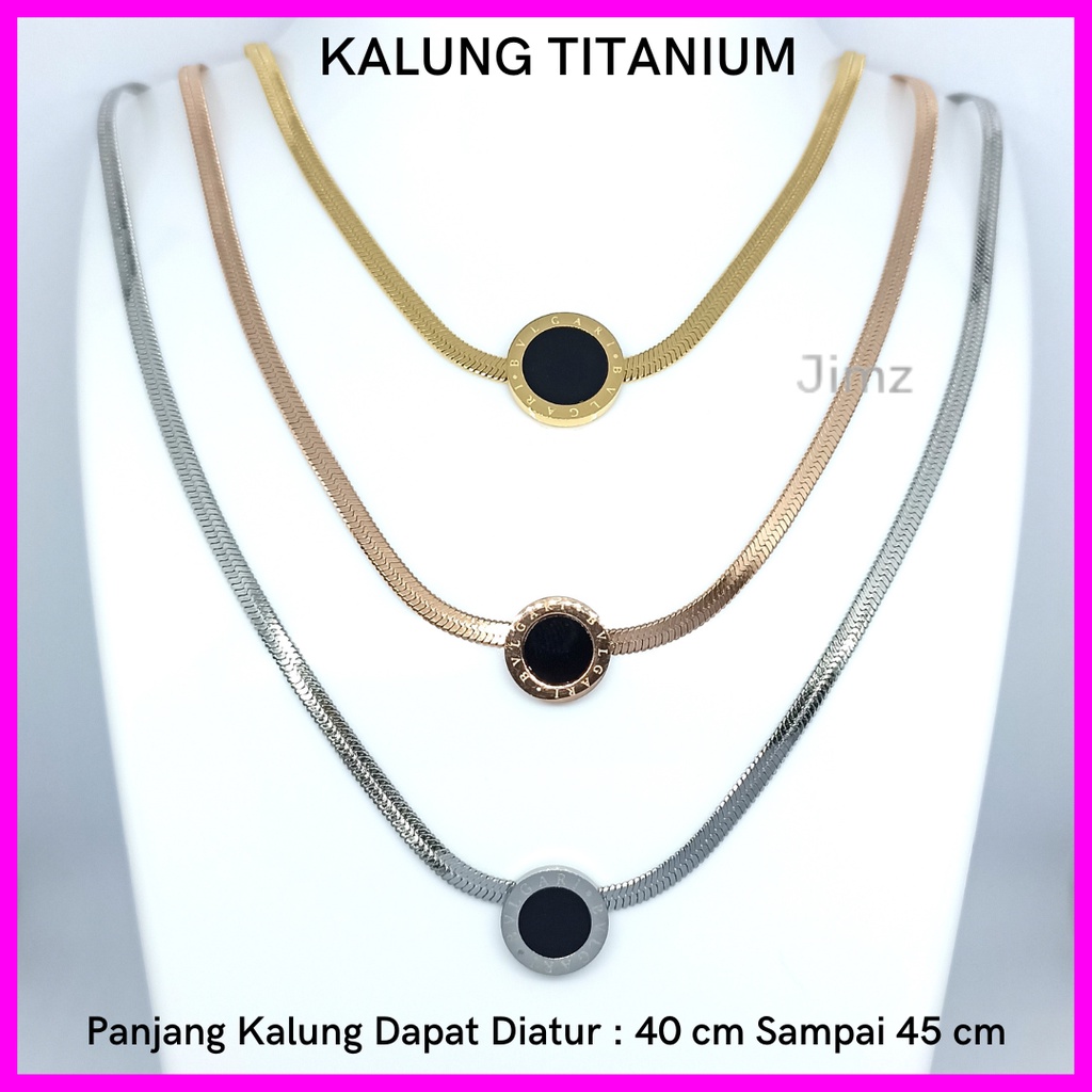 Jimz - Kalung TItanium Asli Zircon Liontin Korea Anti Karat Anti Luntur Fashion Perhiasan Aksesoris Wanita