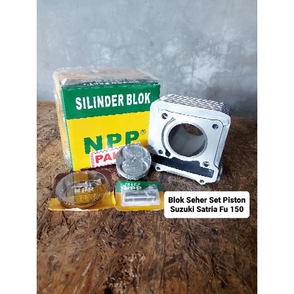 Blok Block Boring Seher Cylinder Komplit Set Piston Kit Suzuki Satria Fu 150 Lama Old Karbu 25G Orig
