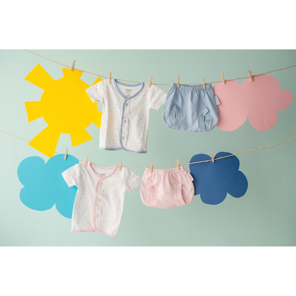 Setelan Pendek 0-3 3-6 Celana Pop Bayi - Top Basic - Pants Basic Boogybaby