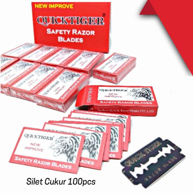 Silet Cukur Quick Tiger Perpack isi  (100pcs) grosir