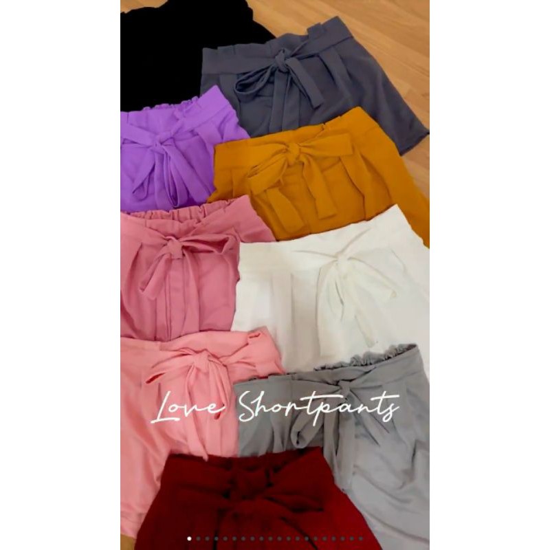 Love Pants / Celana Hot Pants Wanita / Celana pendek love bahan crepe style