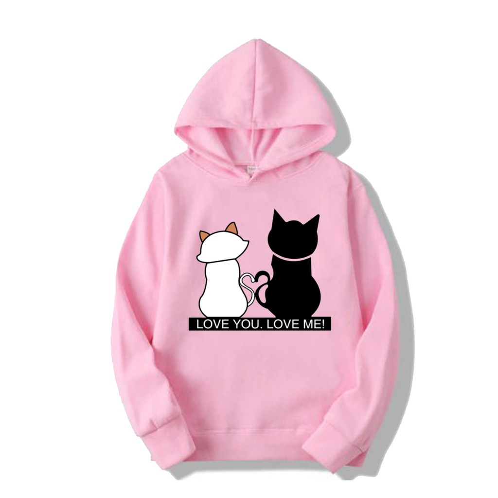 Bess - Sweater Hoodie Murah / Sweater Hoodie Wanita LOVE U LOVE ME