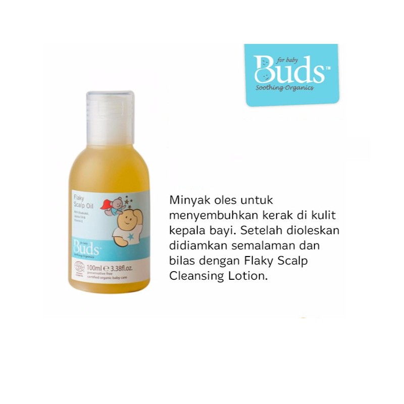 Buds Flaky Scalp Oil - Minyak Pembersih Kerak Kulit Kepala Organik 100ml