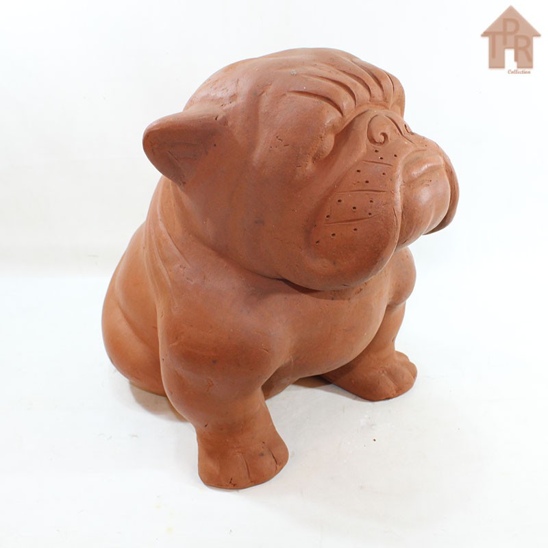 Terakota - Patung Tanah Liat / Patung Hewan / Patung Bulldog - T40