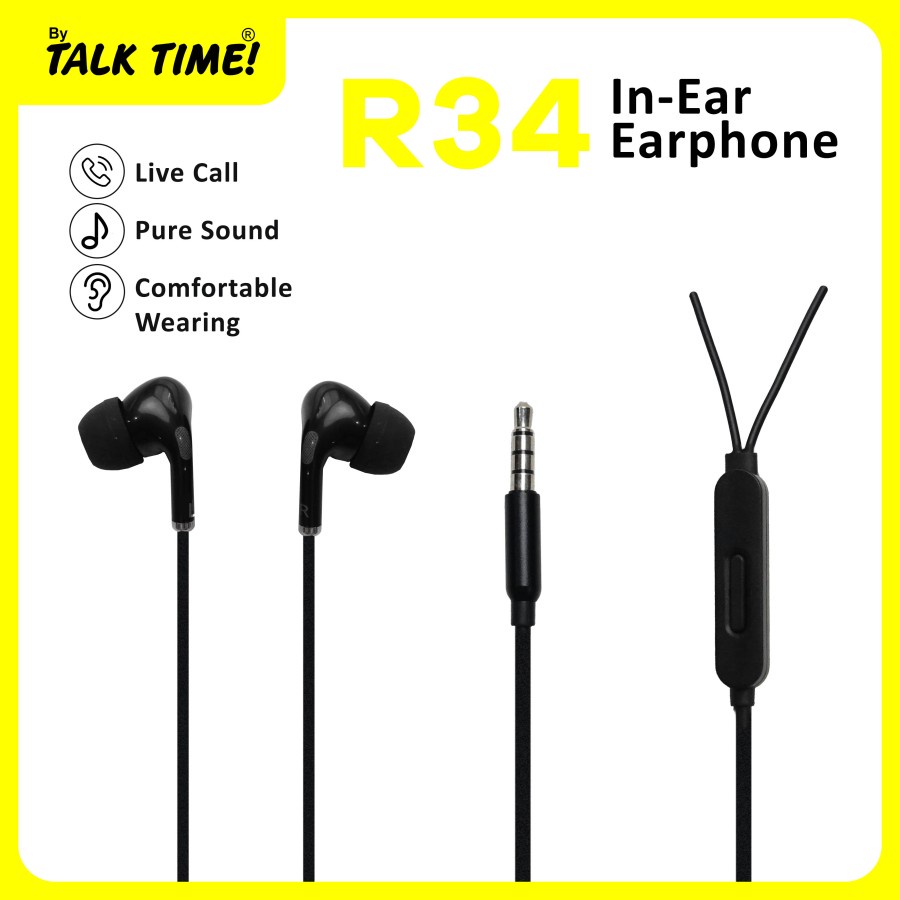 HANDSFREE SUPER BASS HEADSET EARPHONE HANDSFREE TALKTIME R34 HEADSET SUPER BASS TALKTIME R34