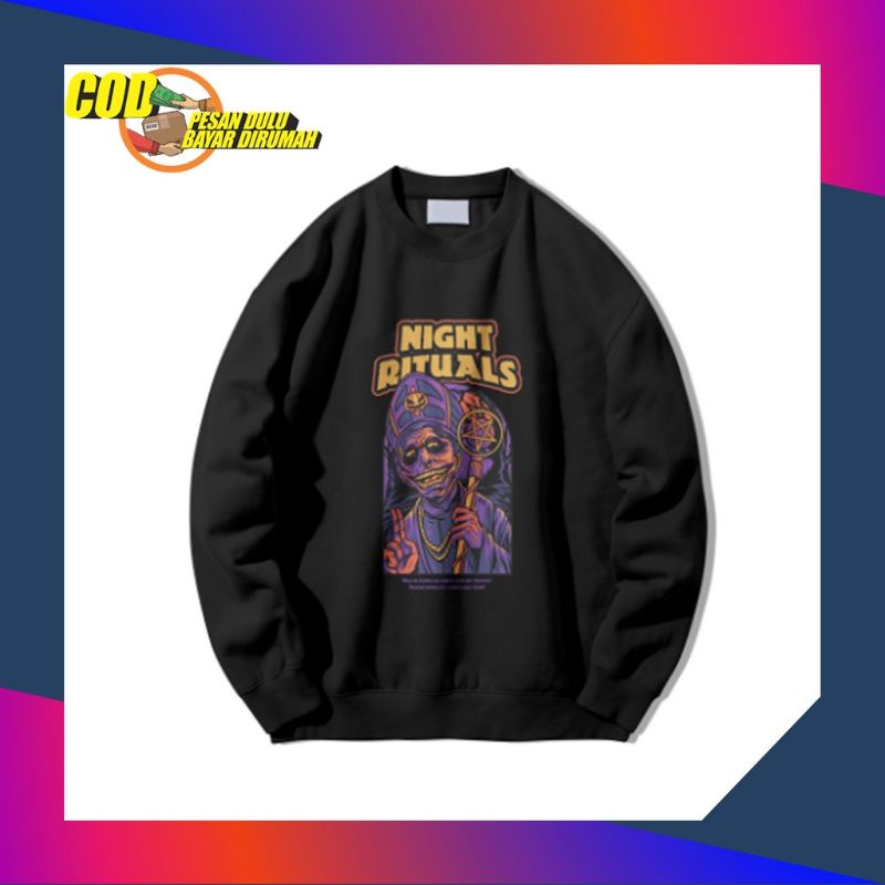 Baju Crewneck Oversize Anime Kartun Jepang Pria Wanita Sweater Cn Hip Hop