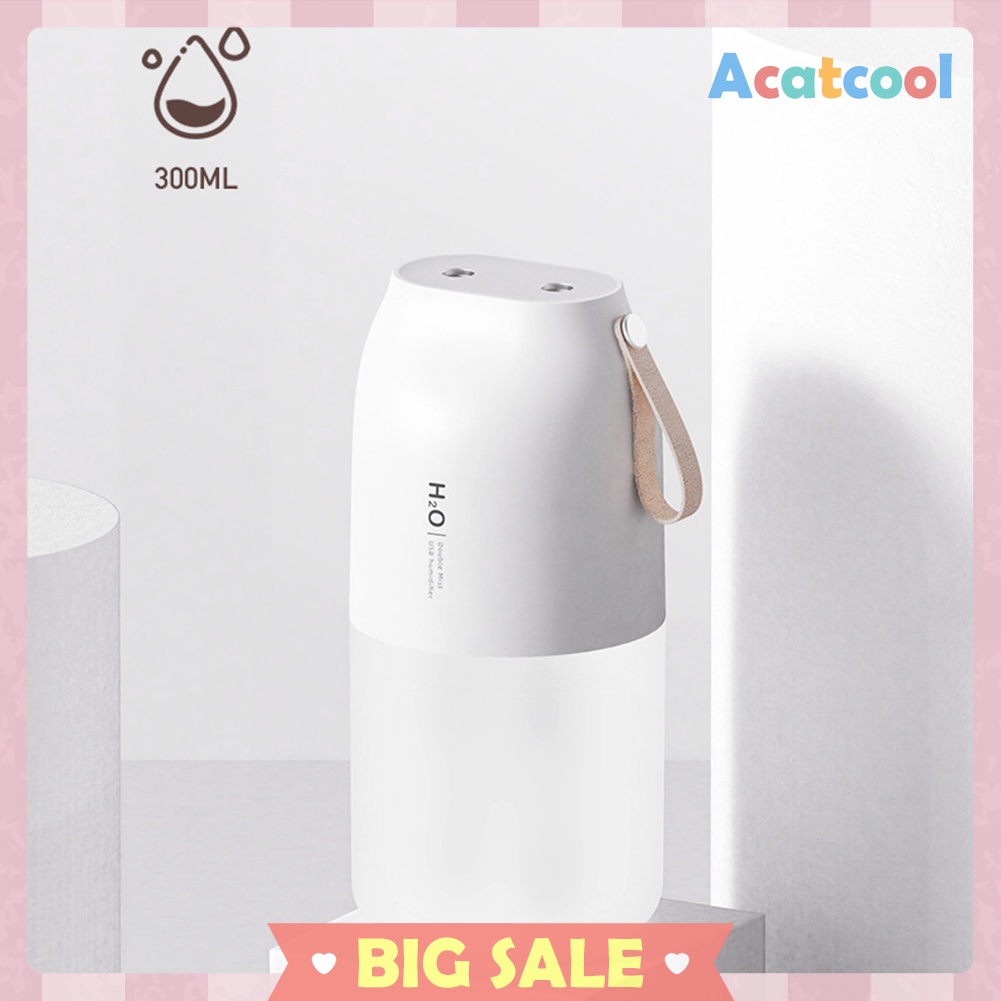 300ml Double Nozzle Cool Mist Aroma Diffuser Air Humidifier w/Night Light