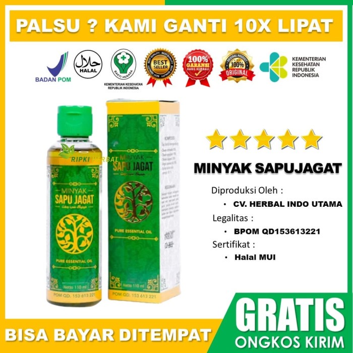 Obat Syaraf Kejepit, Nyeri Sendi dan Otot - Minyak Sapu Jagat 100% Ori