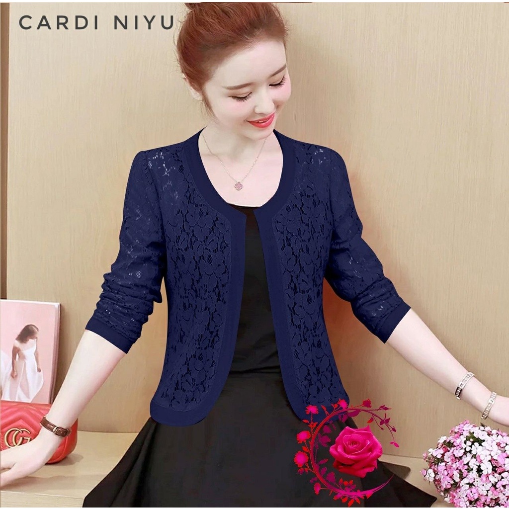 WSE390 - Cardigan Brukat Niyu Brukat Gliter Mengkilap Blazer Outer Import All Size PREMIUM QUALITY