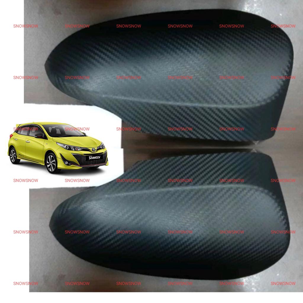 Cover Spion New Yaris 2014 2017 2018 2020 2022 2023 Hitam Carbon Doff