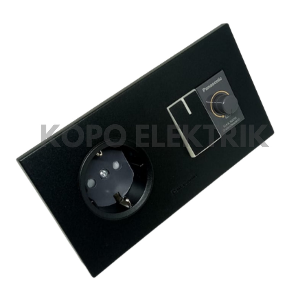 Panasonic Stopkontak + Saklar Engkel + Dimmer Style Black