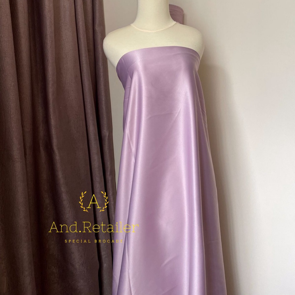 Kain Satin Velvet  Cavali warna Soft Lilac Bahan Background Backdrop Foto