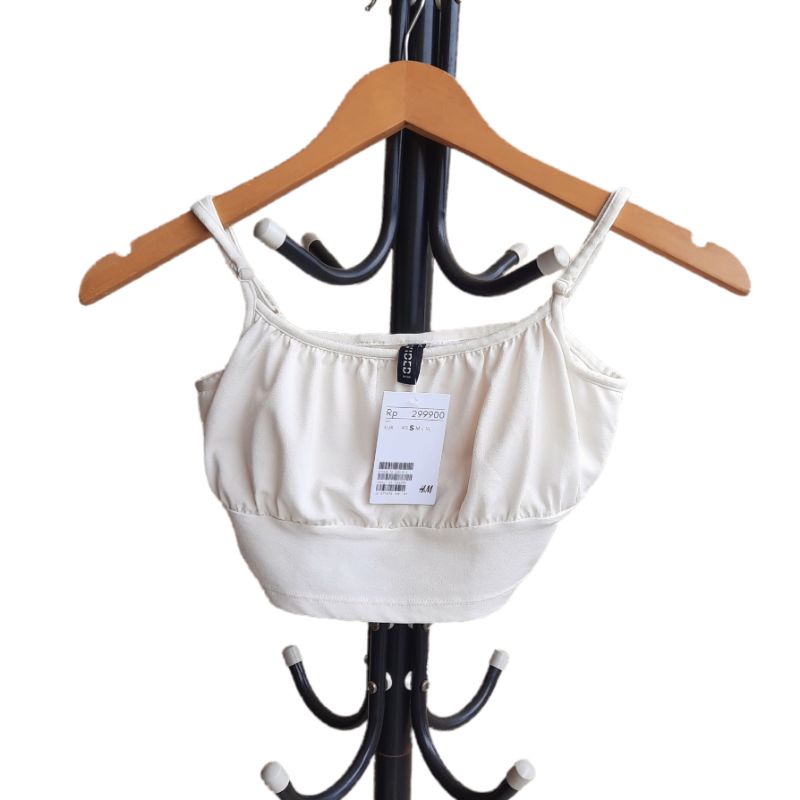 NEW BARU H&M ORIGINAL LIMITED EDITION SPRING EDITION WARM WHITE / PUTIH DRAPED TANK CROP TOP BY H&M 