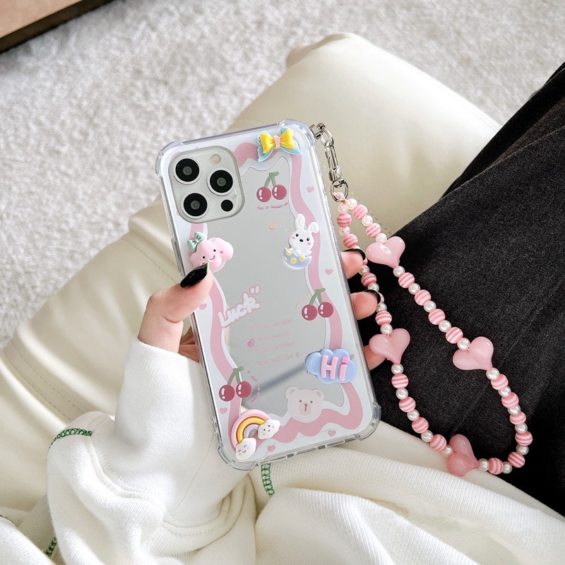 Case Motif Kartun Hati Warna Pink Untuk IPhone 11 12 13 PRO X XS MAX XR 7 8 PLUS