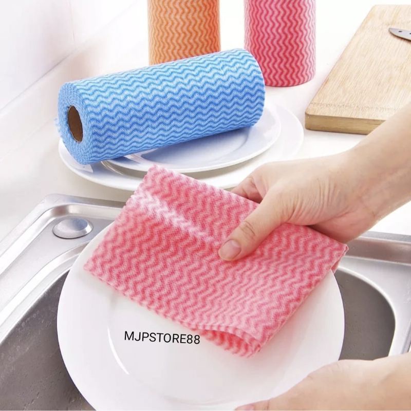 Tissue Kain Roll Gulungan Pembersih Piring Dapur Minyak Multi-Fungsion