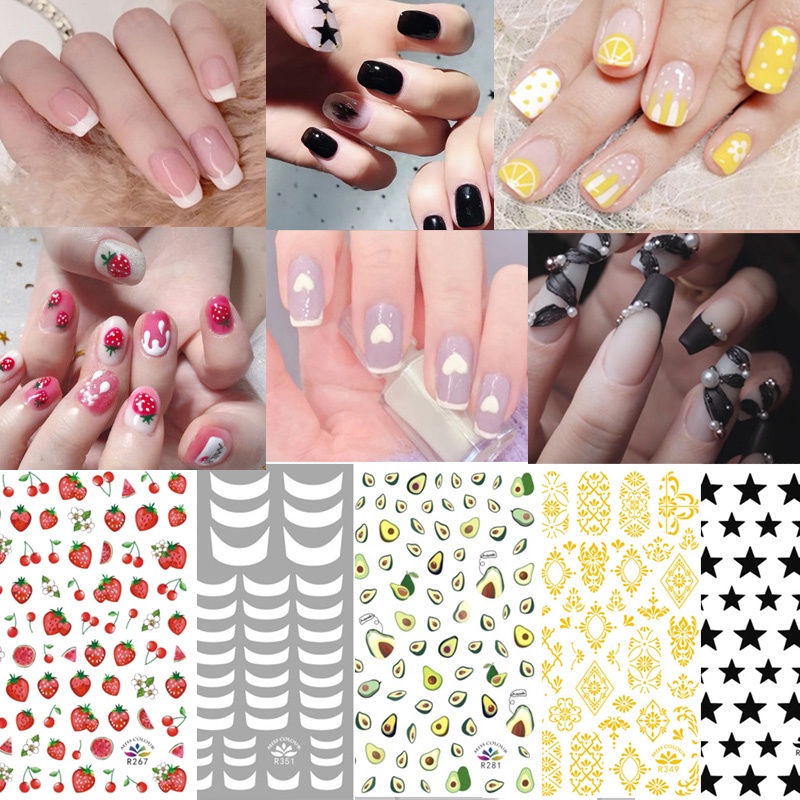 Stiker Motif 3D untuk Nail Art | Nail Sticker Select &amp; Paste