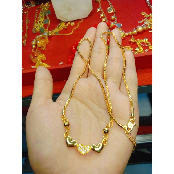 (Anti Karat) KALUNG KOYE LOVE LAPIS EMAS