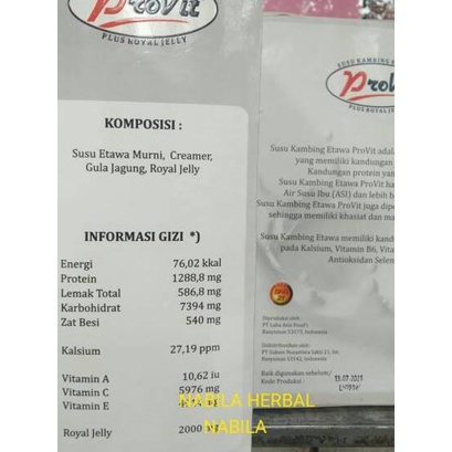 

Promo!! Susu Kambing Etawa Royal Jely Provit isi 50 sachet - Terbaik