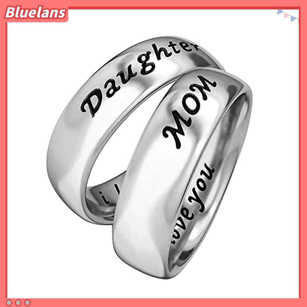 Cincin Jari Desain Ukiran Tulisan I Love You Untuk Hadiah Hari Ibu