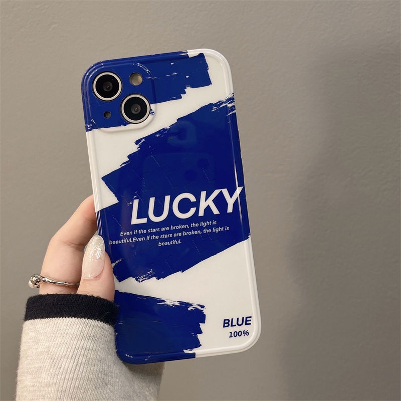 Klein Casing Soft Case Motif Grafitti Biru Untuk iPhone 12 / 13 / 11 Pro Max / X / Xs Max / Xr ikmdc