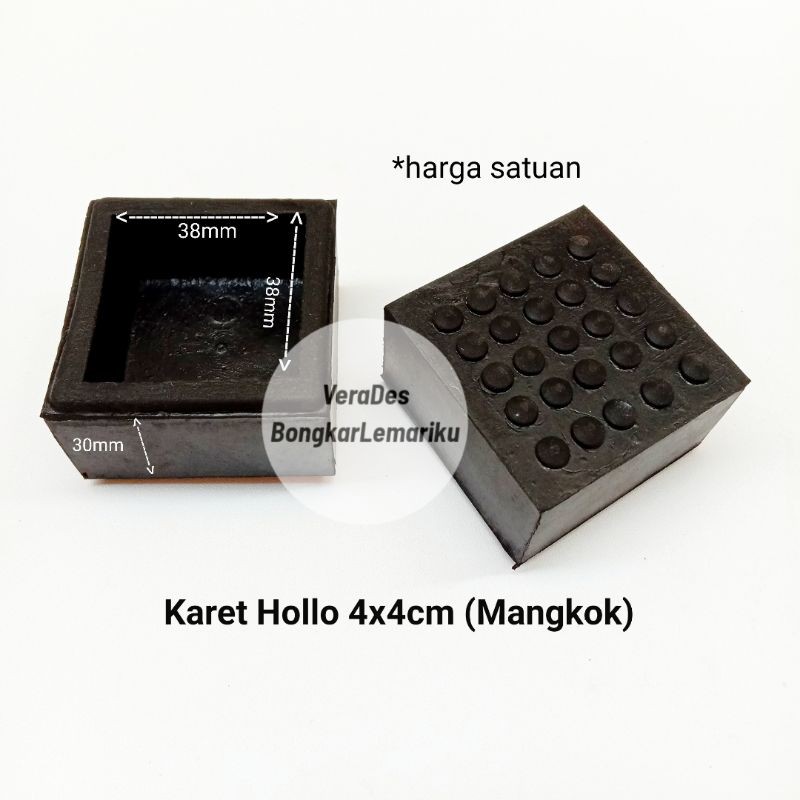 Karet Holo Mangkok 4x4 Kaki Kursi Meja Tutup Besi Hollow Sarung