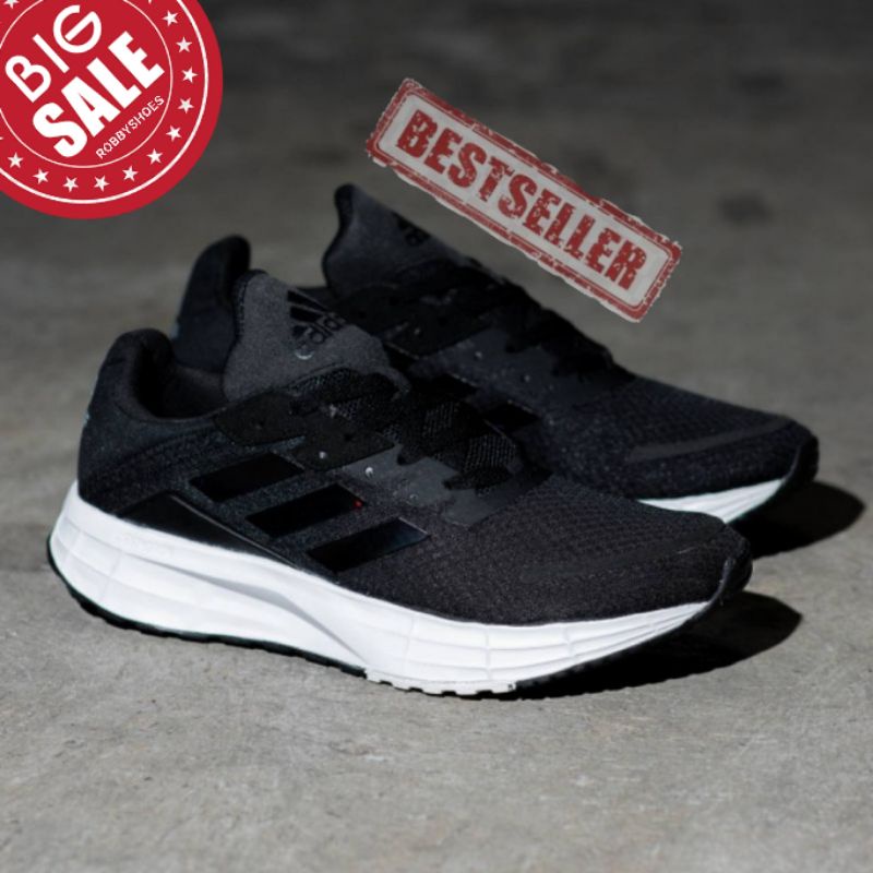 Adidas Duramo SL Black Black Sol White Original OEM / Sepatu Running Pria / Sepatu Olahraga Pria