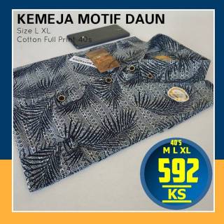  KEMEJA  MOTIF DAUN  PRIA BAJU  HEM KEMEJA  MOTIF DAUN  KEMEJA  