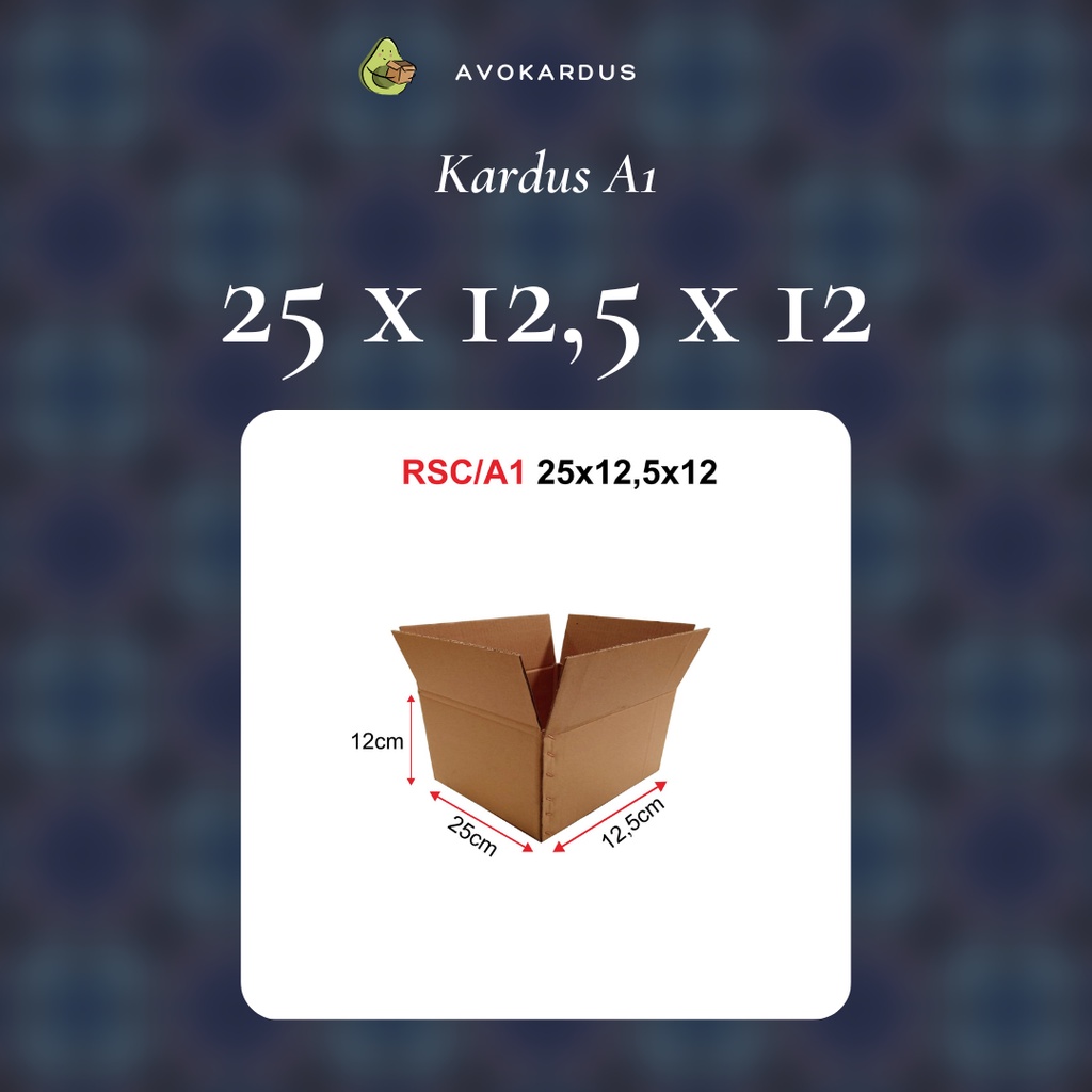 

Kardus / Box / Karton / Packing / Packaging / Kotak / Dus RSC / A1 – 25 x 12,5 x 12 B-Flute