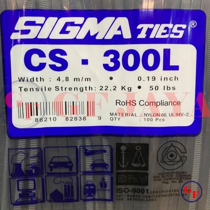 

JUAL!JUAL! Kabel Ties / Tis Sigma CS 300 L / 30cm / 30 cm Hitam / Putih CS300L