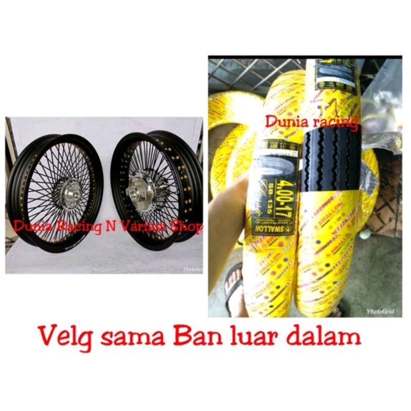 Paketan velg Jari jari Seribu Tiger CB 150 CBR 150 Megapro Verza Vixion old Vixion new MX king Velg rinf 17 Ban Classic