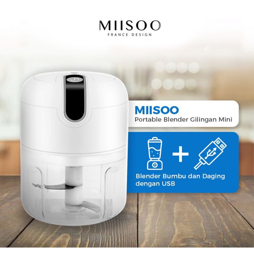 MIISOO Blender Portable Gilingan Mini Bumbu dan Daging dengan USB