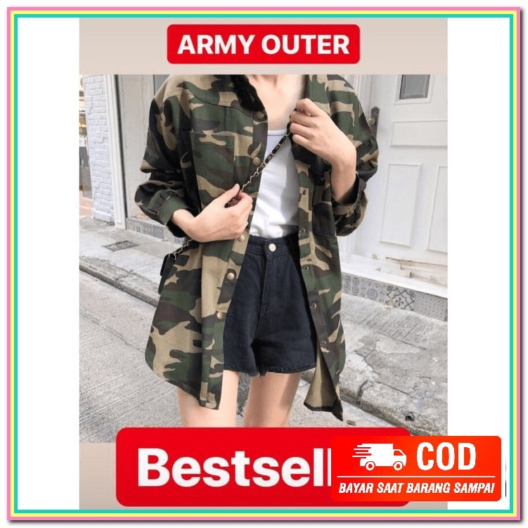 Jaket Comby / Binggo Comby / Jaket Wanita / Jaket Murah / Jaket K VM702 Army Outer