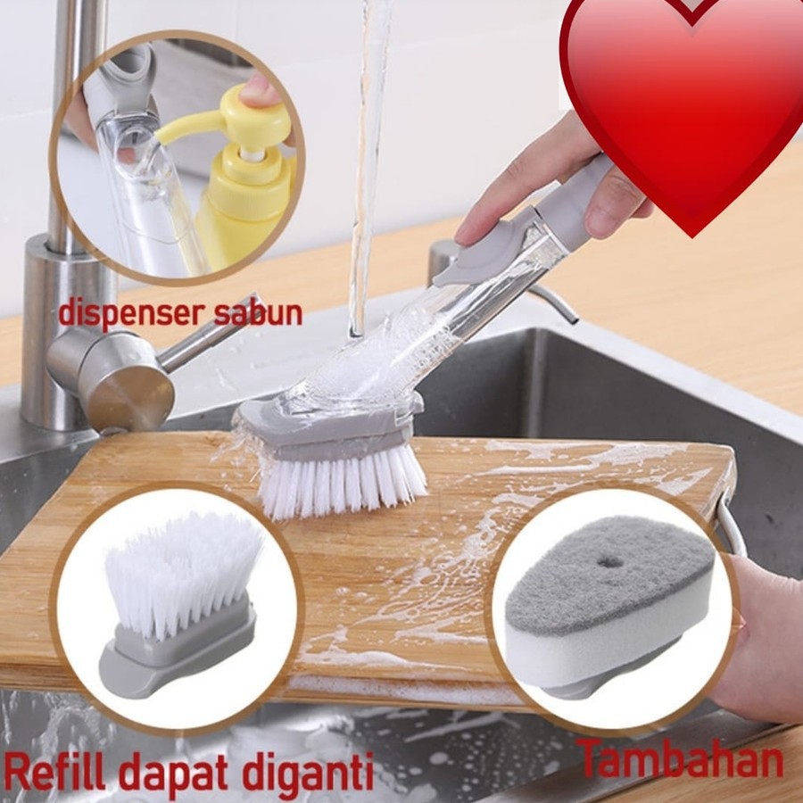 TONGKAT SIKAT PANCI SIKAT CUCI PIRING WAJAN KUALI BRUSH DAPUR SPONGE