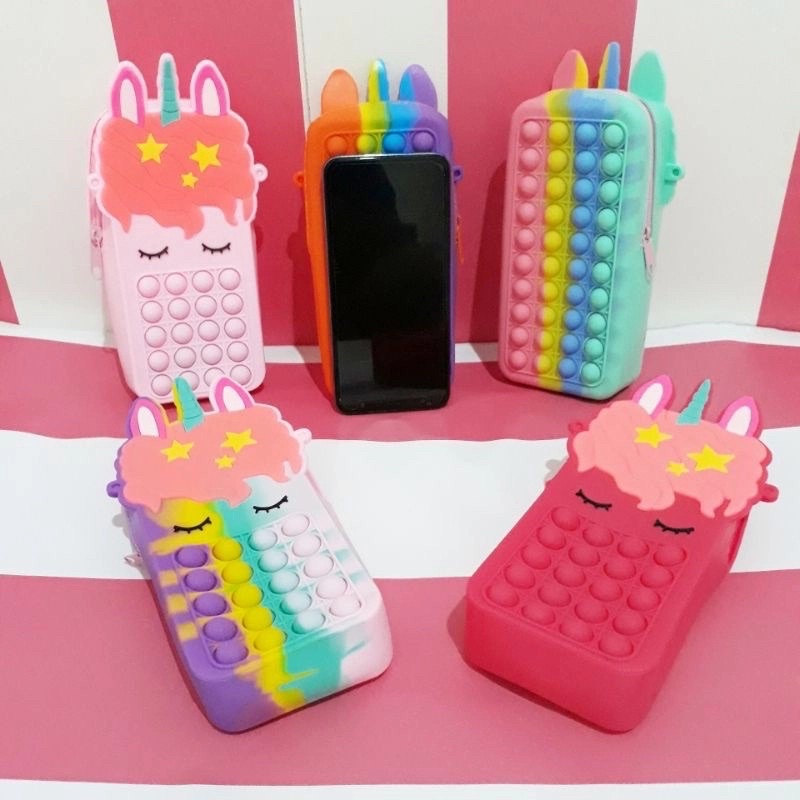 Tas pop it unicorn besar tas slempang tas anak