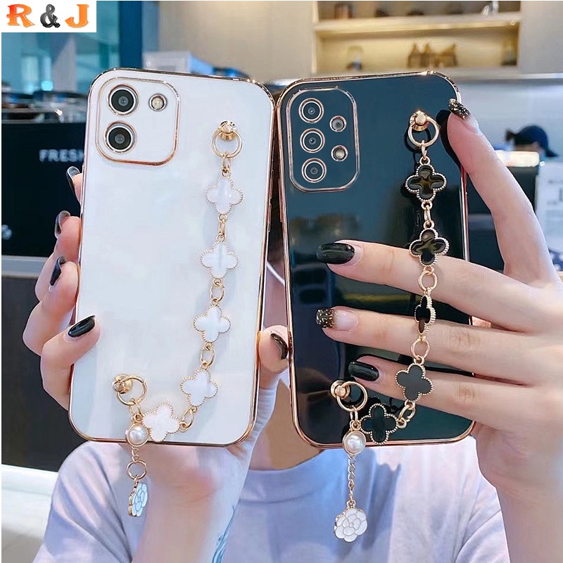 Soft Case Silikon Motif Clover Untuk Samsung A53 A33 A23 A51 A71 A10S A20 A30 A7 2018 Note 10