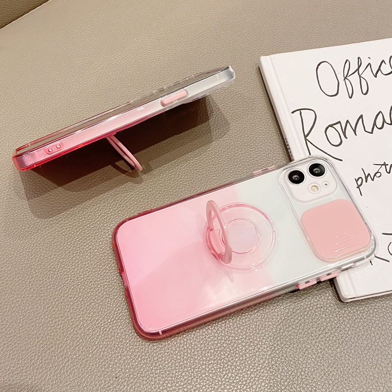 TPU Transparan Case for iPhone 14 Pro Max 13 12 11 pro max X / Xs max 7 / 8 / Se 2020 7plus / 8plus Full Cover Dengan Ring holder