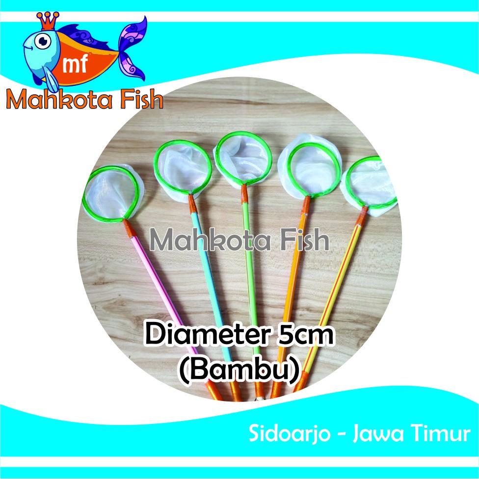 Serok Ikan BULAT 5 CM BAMBU / Jaring Ikan / Seser Ikan | GRATIS PACKING KARDUS !!!