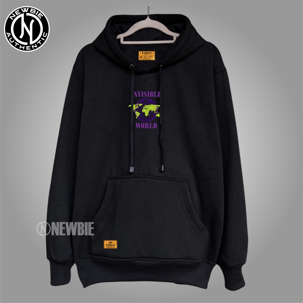 Sweater Hoodie Pria Dstro Warna Hitam List Peta INVISIBLE Jumbo Ovesize Switer Cowok Hoodie Pria Wanita Sweatshirt Pria Bahan Flecee Brand NEWBIE AUTHENTIC