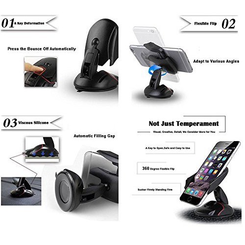 Car Holder Mouse Mobil Lipat Stand HP Multi Fungsi Tempel Kaca Dan Dasboard